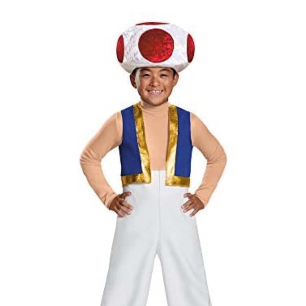Toad Deluxe Costume, Super Mario, Small (4-6)